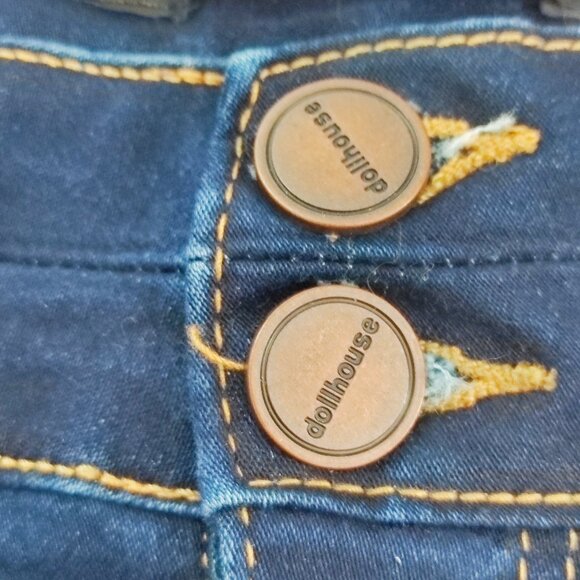 Dollhouse Curvy high-rise jeans stretch dark wash blue women's junior size 9/10 - Picture 8 of 14